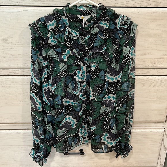 NWT Boden Ruffle Neck Shirt, US 12 - Picture 6 of 12